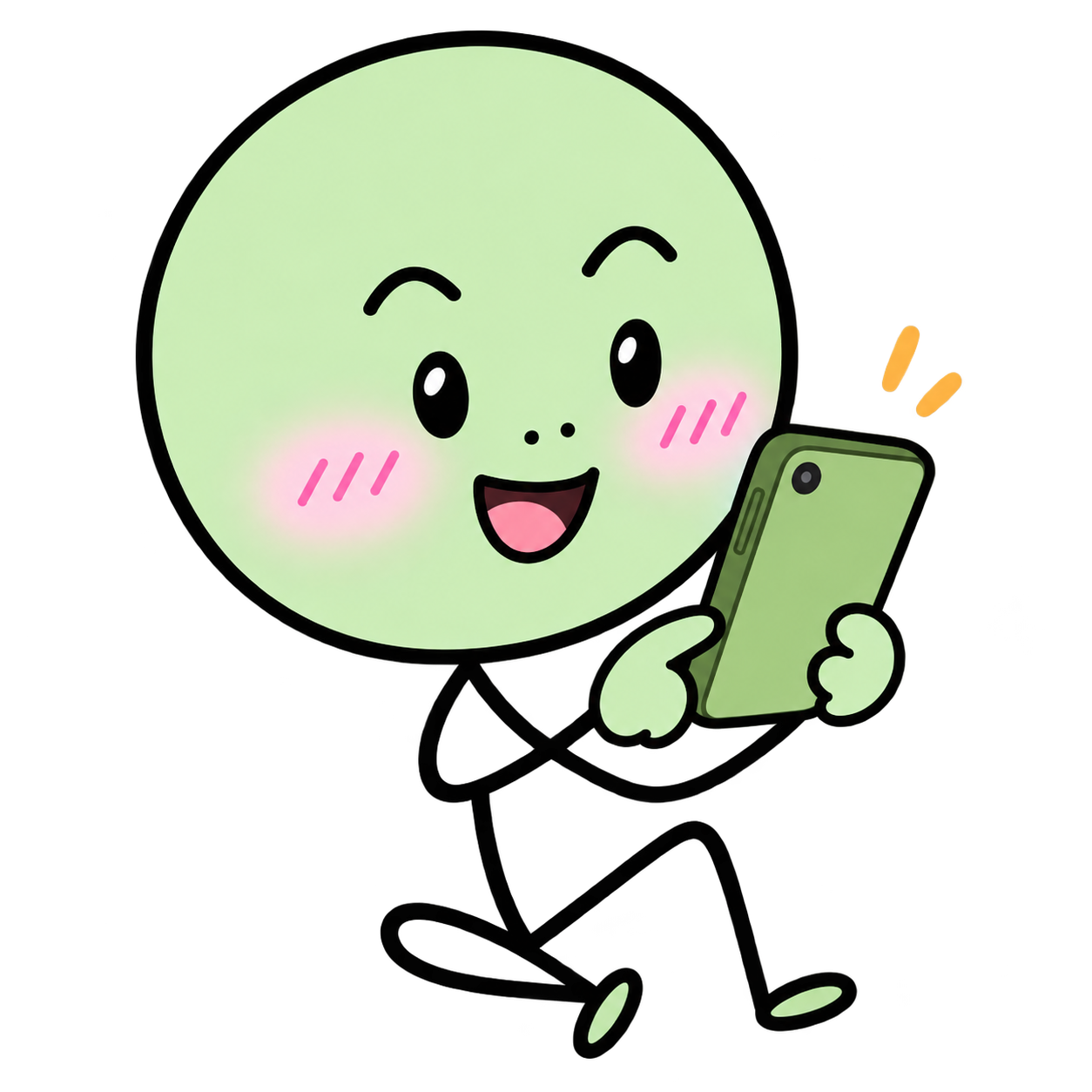 스마트폰으로 짧은 영상을 즐겁게 시청하는 모루